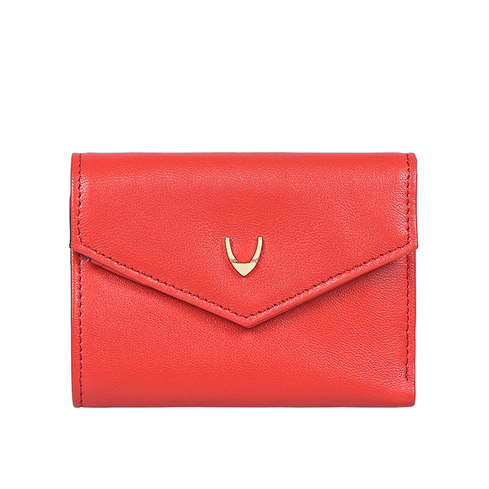 Oona W1 Red Leather Trifold Wallet