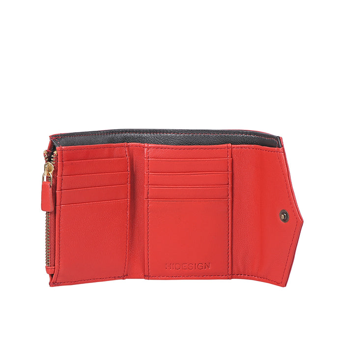 Oona W1 Red Leather Trifold Wallet