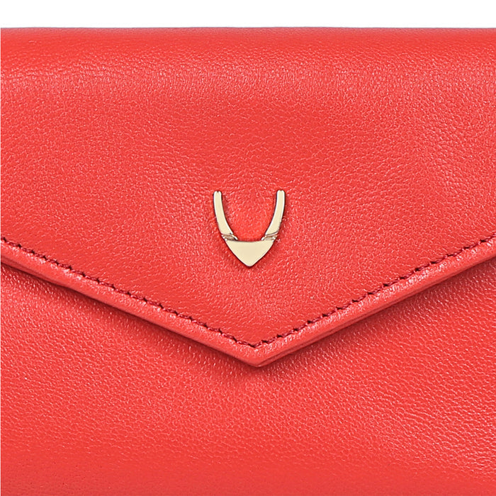 Oona W1 Red Leather Trifold Wallet