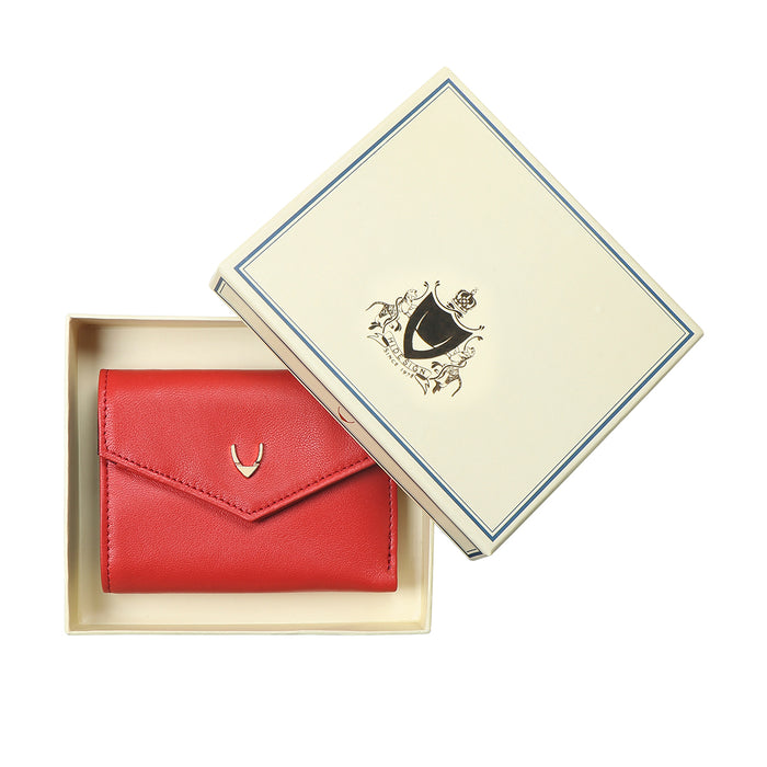Oona W1 Red Leather Trifold Wallet