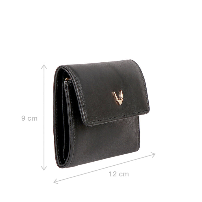 Oona W2 Black Leather Trifold Wallet