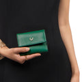 Oona W2 Green Leather Trifold Wallet