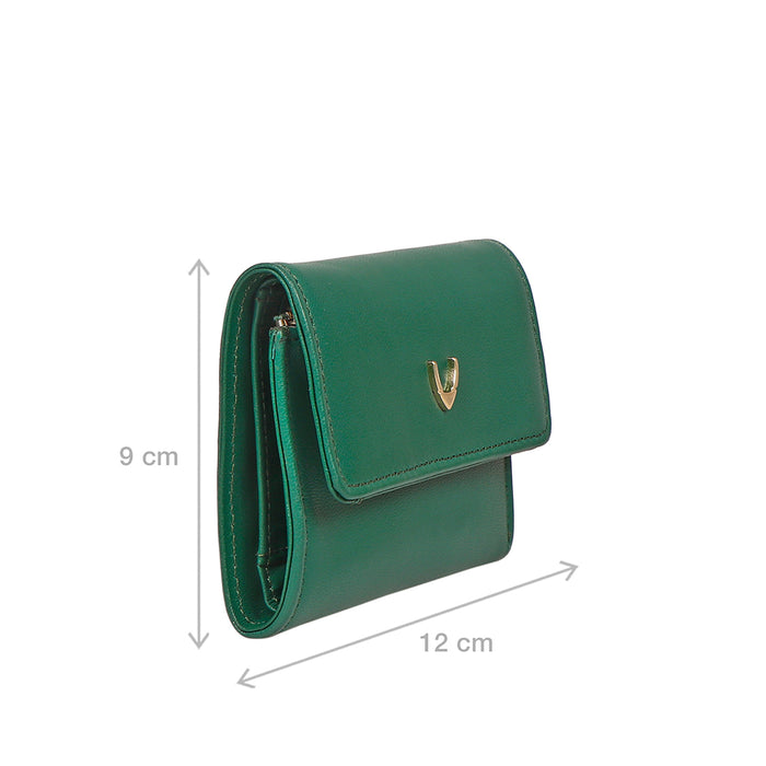 Oona W2 Green Leather Trifold Wallet