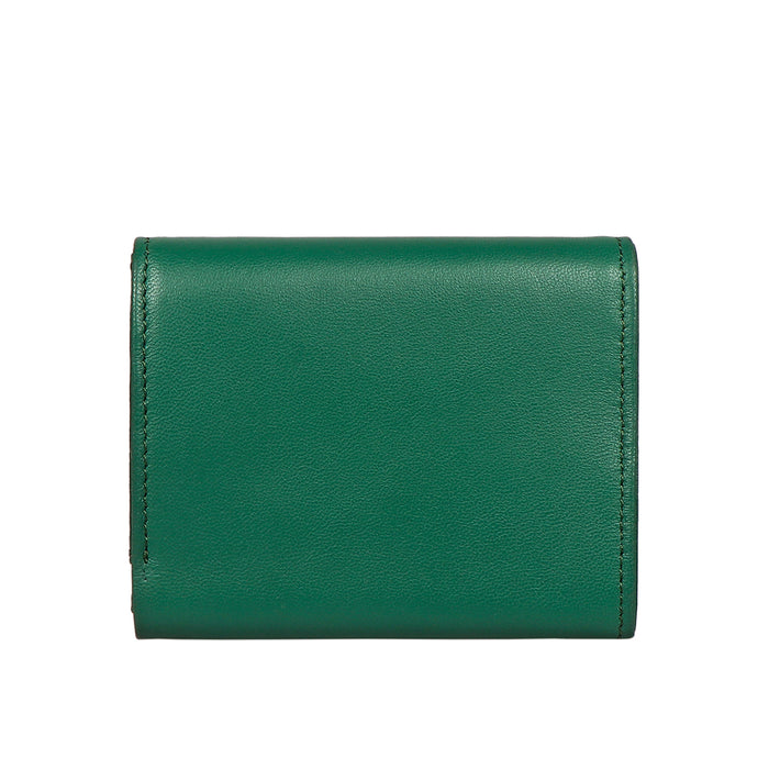 Oona W2 Green Leather Trifold Wallet