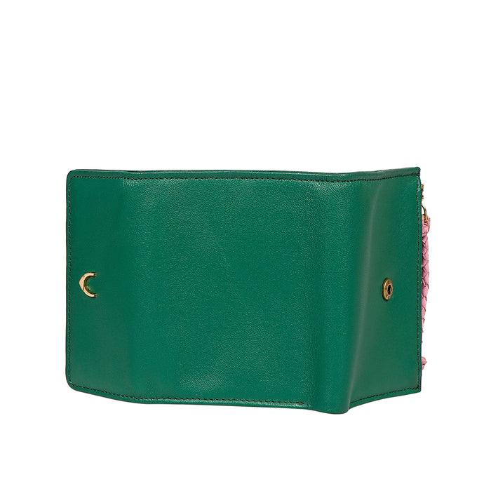 Oona W2 Green Leather Trifold Wallet