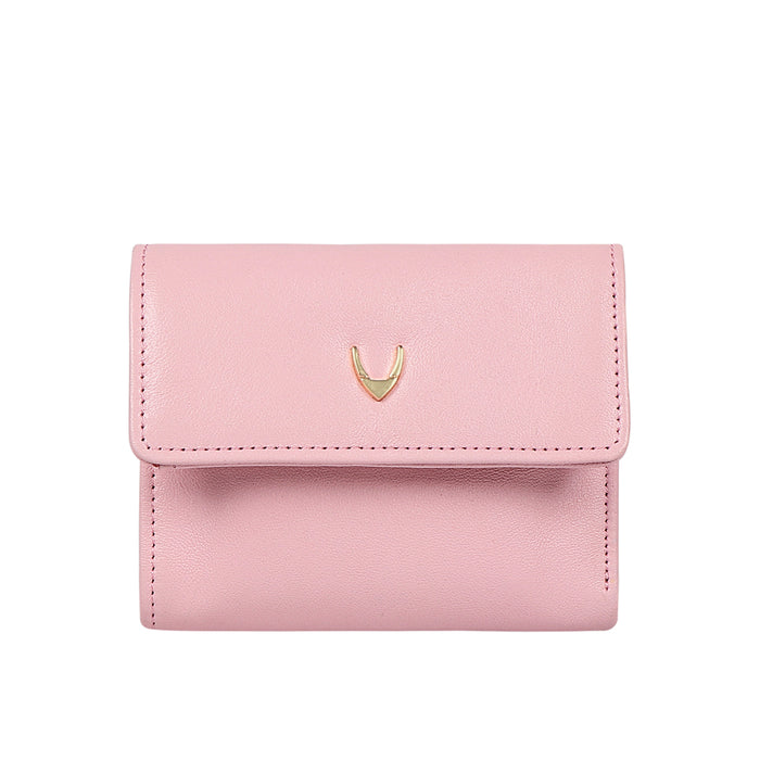 Oona W2 Pink Leather Trifold Wallet