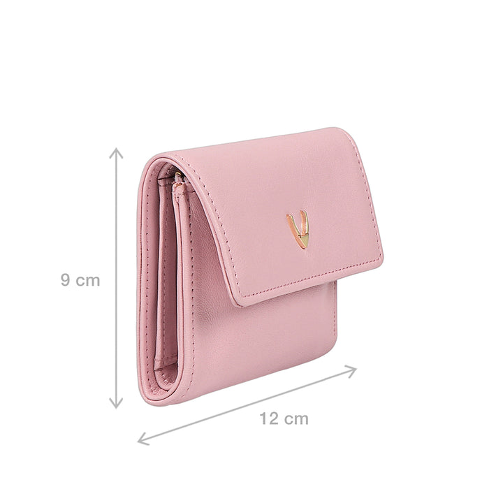 Oona W2 Pink Leather Trifold Wallet