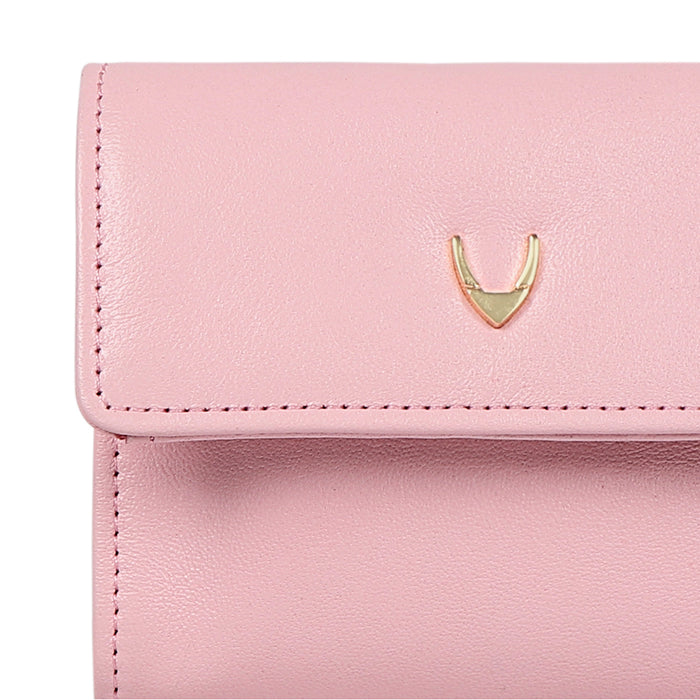 Oona W2 Pink Leather Trifold Wallet