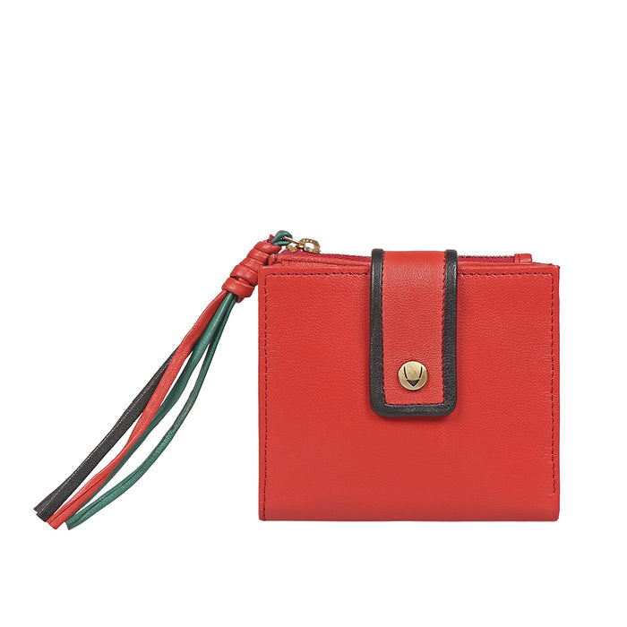 Oona W3 Red Leather Bi-Fold Wallet