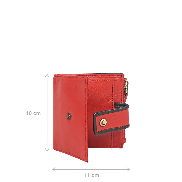 Oona W3 Red Leather Bi-Fold Wallet