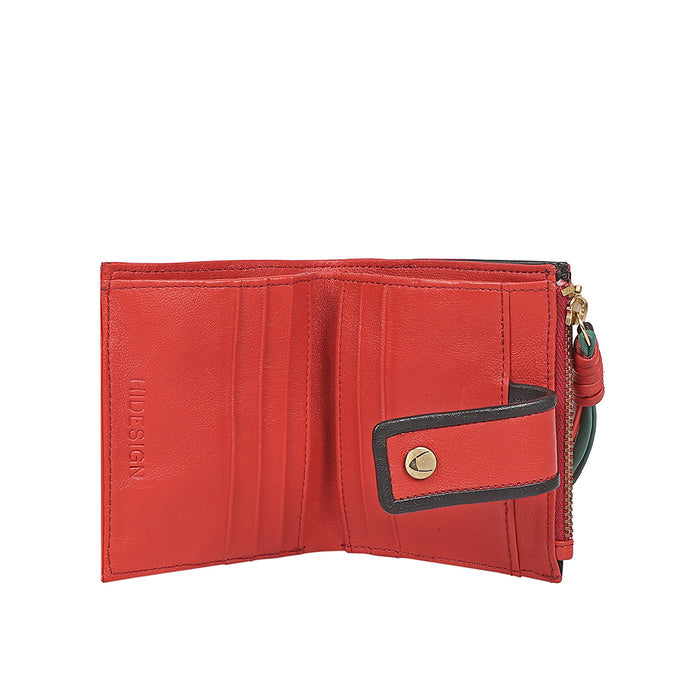 Oona W3 Red Leather Bi-Fold Wallet