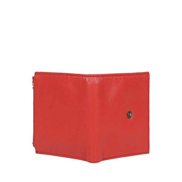 Oona W3 Red Leather Bi-Fold Wallet