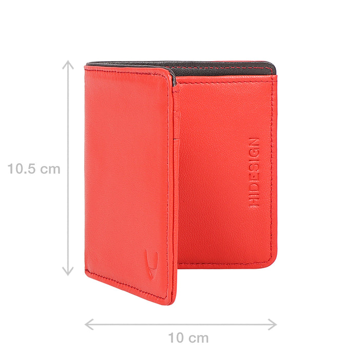 Oona W4 Red Leather Bi-Fold Wallet