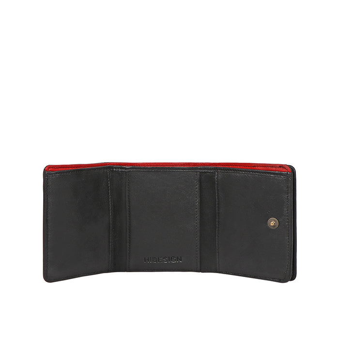 Oona W5 Black Leather Trifold Wallet