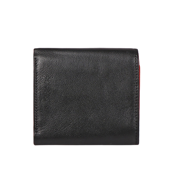 Oona W5 Black Leather Trifold Wallet