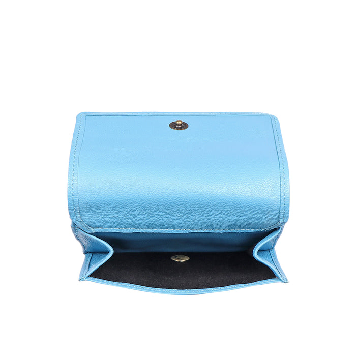 Oona W5 Blue Leather Trifold Wallet