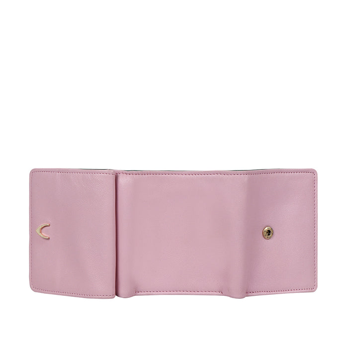 Oona W5 Pink Leather Trifold Wallet