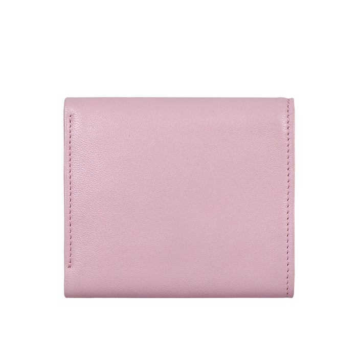 Oona W5 Pink Leather Trifold Wallet