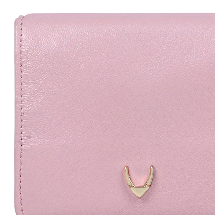 Oona W5 Pink Leather Trifold Wallet
