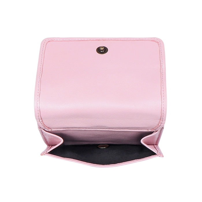 Oona W5 Pink Leather Trifold Wallet