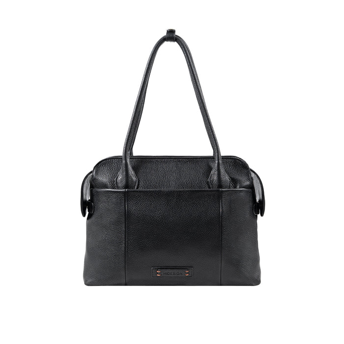 Opera 01 Black Leather Tote Bag