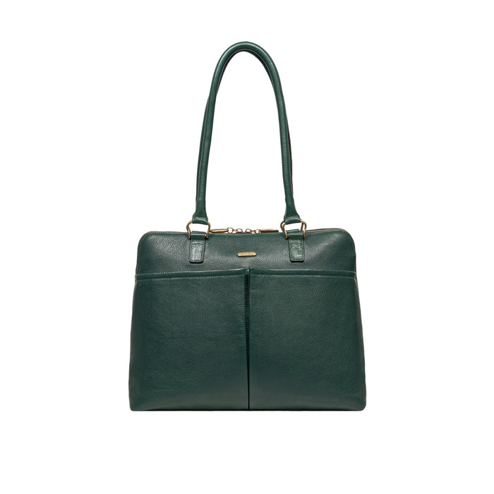 Opera 02 Green Leather Shoulder Bag
