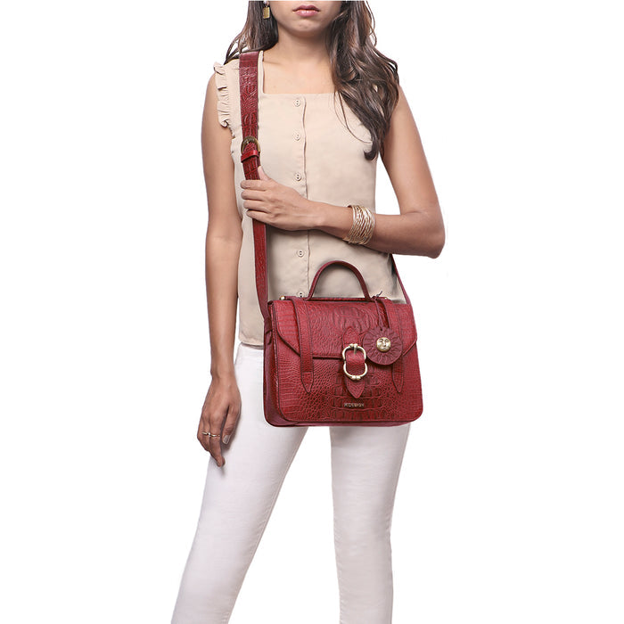 Ophelia 02 Red Leather Satchel