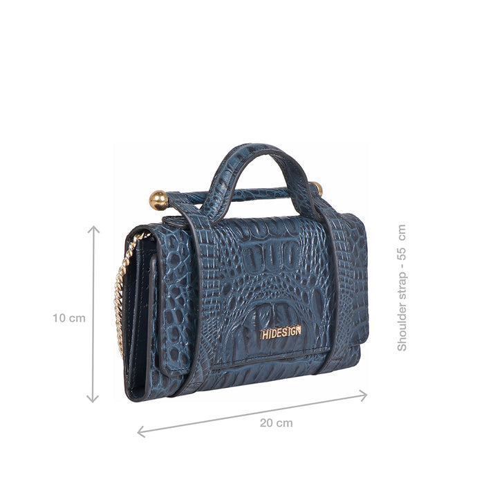 Ophelia W1 Blue Leather Sling Wallet