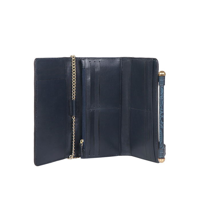 Ophelia W1 Blue Leather Sling Wallet