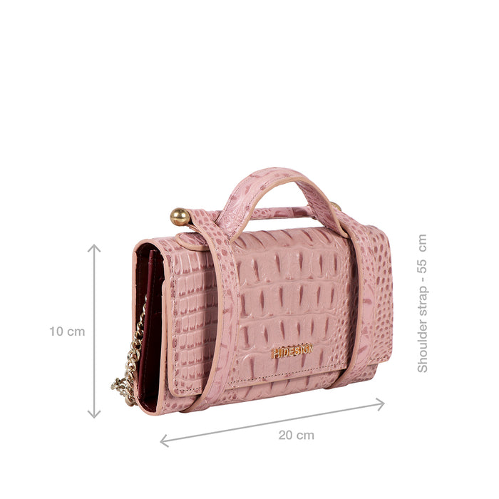 Ophelia W1 Pink Leather Sling Wallet
