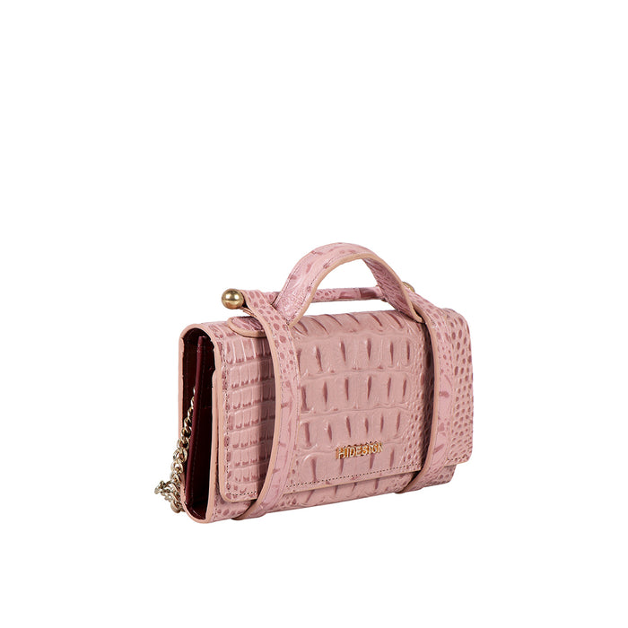 Ophelia W1 Pink Leather Sling Wallet