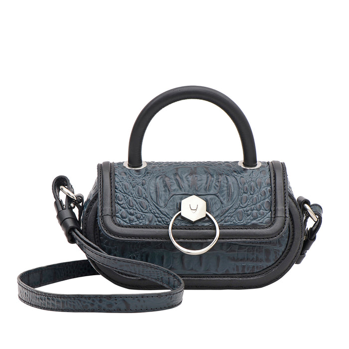 Orly-01 Blue Leather Crossbody