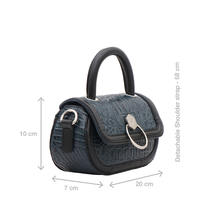 Orly-01 Blue Leather Crossbody