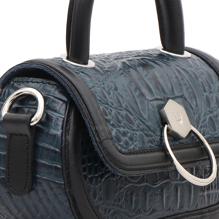 Orly-01 Blue Leather Crossbody