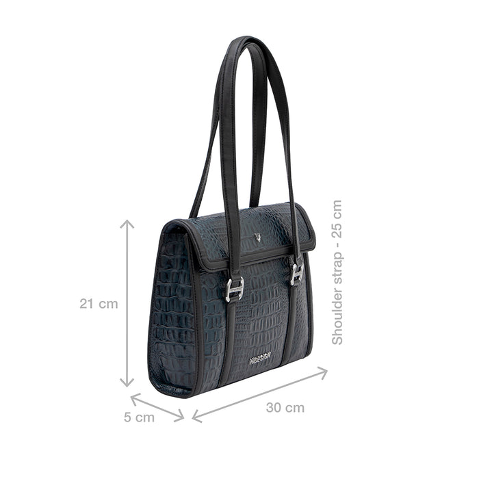 Orly-02 Blue Leather Shoulder Bag
