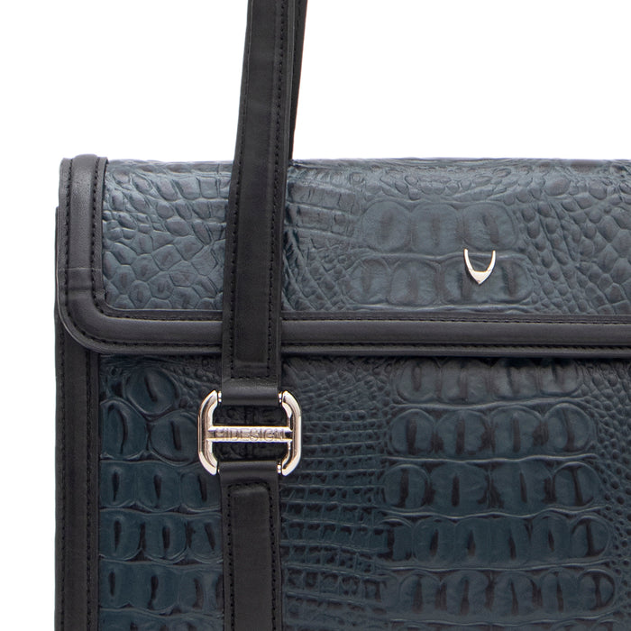 Orly-02 Blue Leather Shoulder Bag