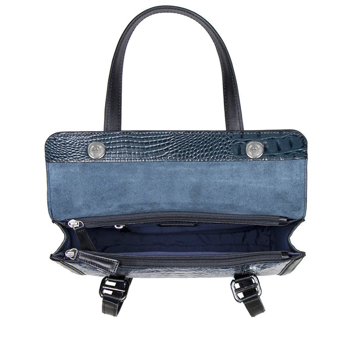 Orly-02 Blue Leather Shoulder Bag
