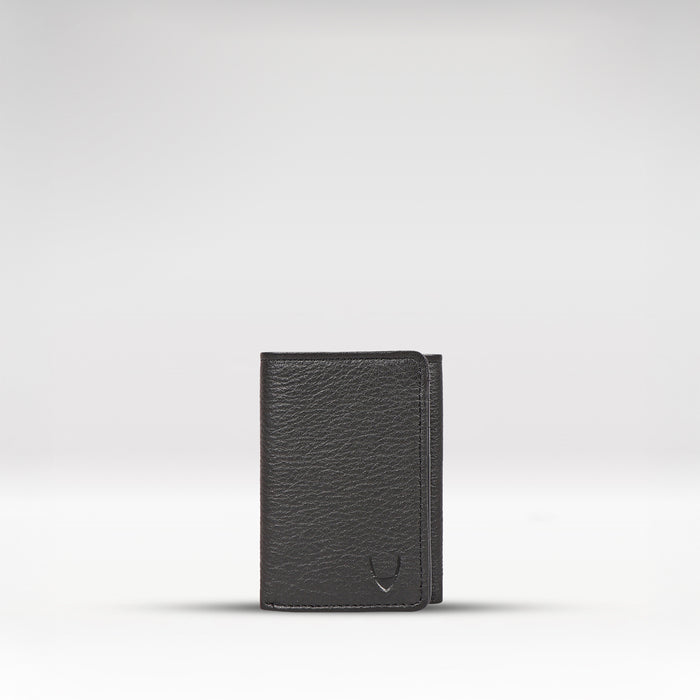 Oshunw3 Black Leather Trifold Wallet