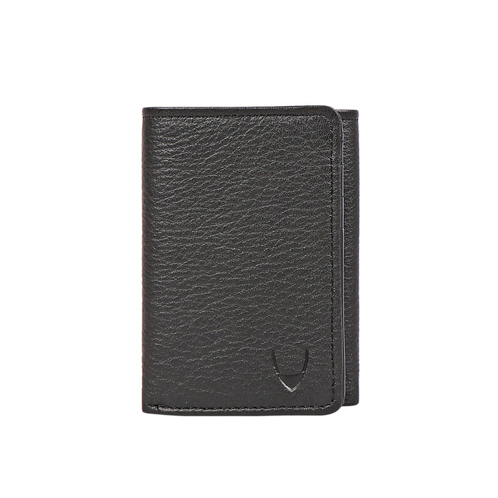 Oshunw3 Black Leather Trifold Wallet