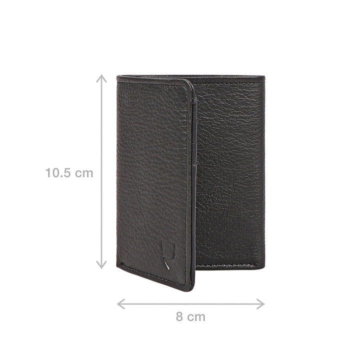 Oshunw3 Black Leather Trifold Wallet