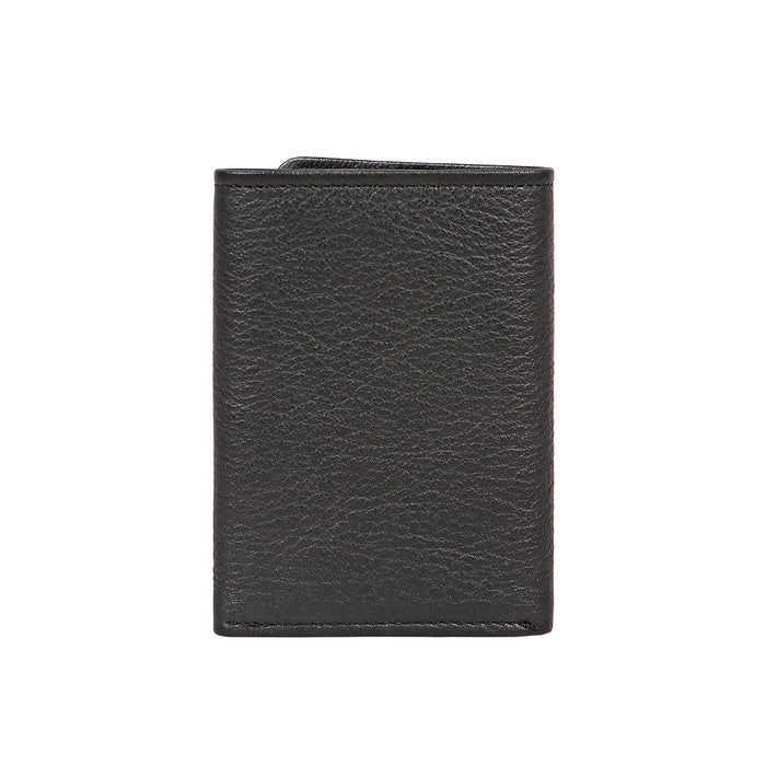 Oshunw3 Black Leather Trifold Wallet