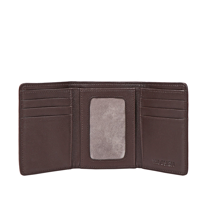 Oshunw3 Brown Leather Trifold Wallet