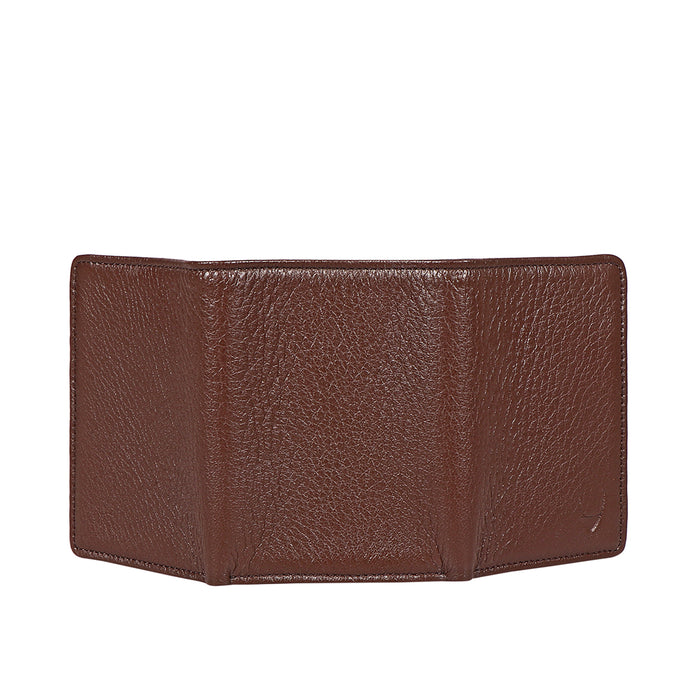Oshunw3 Brown Leather Trifold Wallet