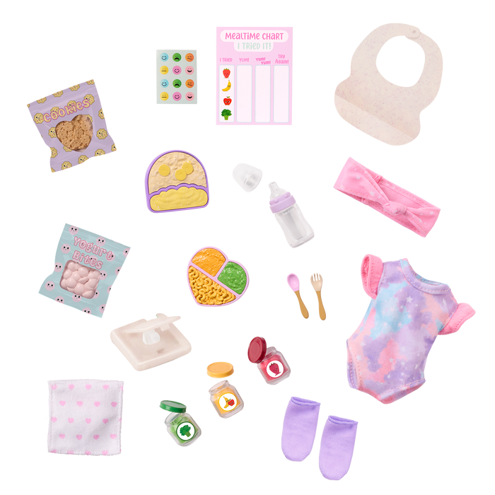 Our Generation Baby Emilia & Mealtime Set