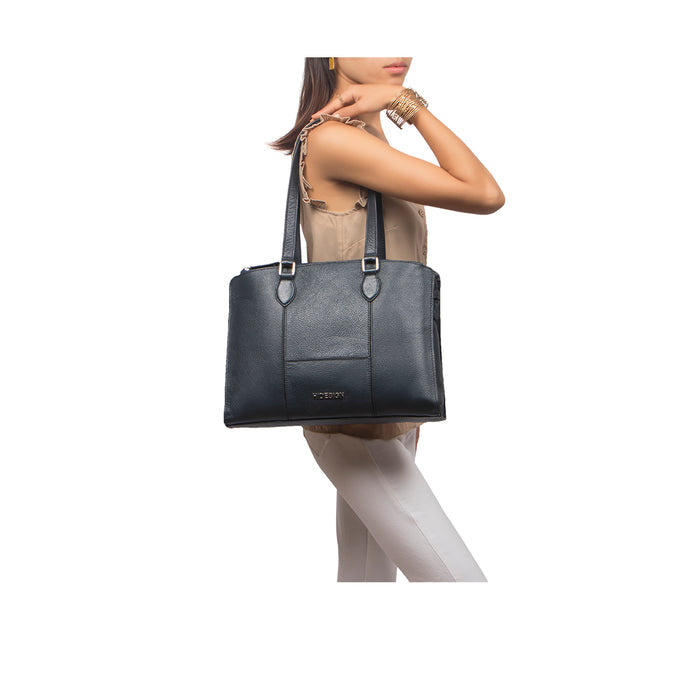 Ovave 03 Blue Leather Tote Bag