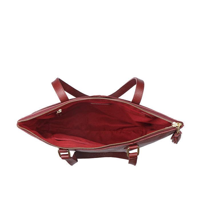 Ovave 04 Red Leather Tote Bag