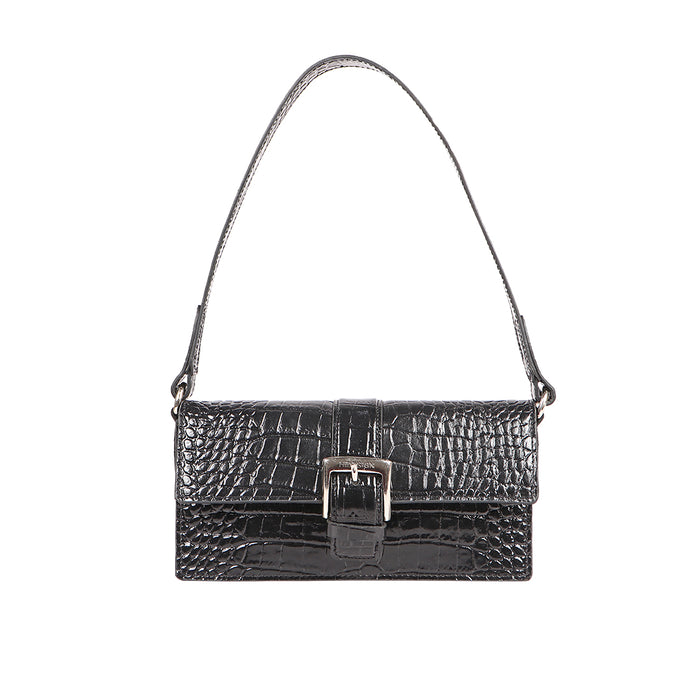 Oxford 02 Black Leather Shoulder Bag