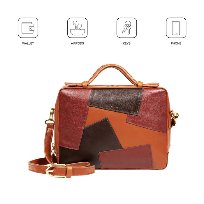 Palais 02 Orange Leather Crossbody