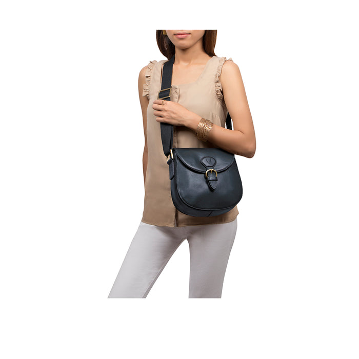 Pampas 01 Blue Leather Crossbody
