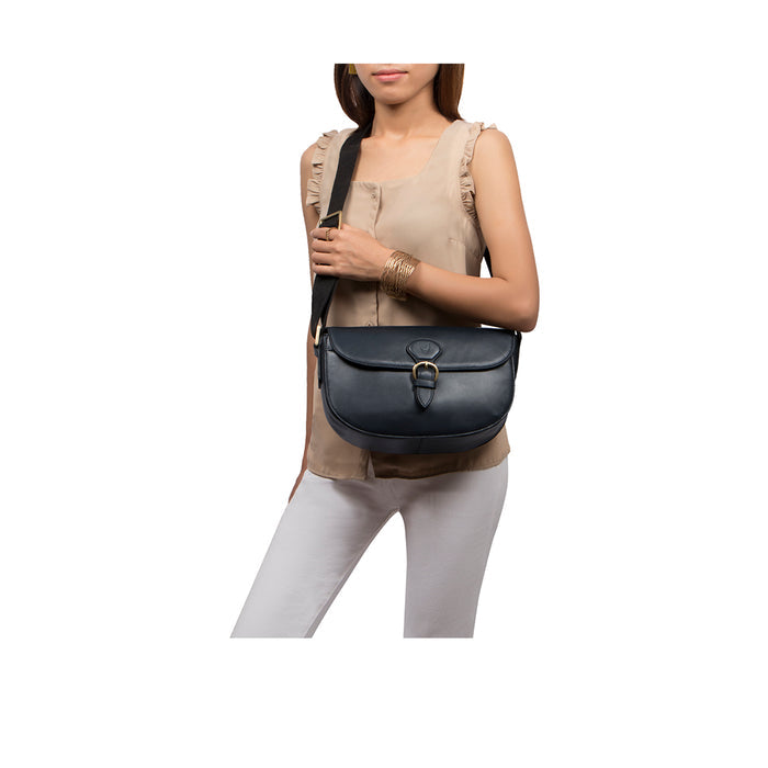 Pampas 02 Blue Leather Sling Bag